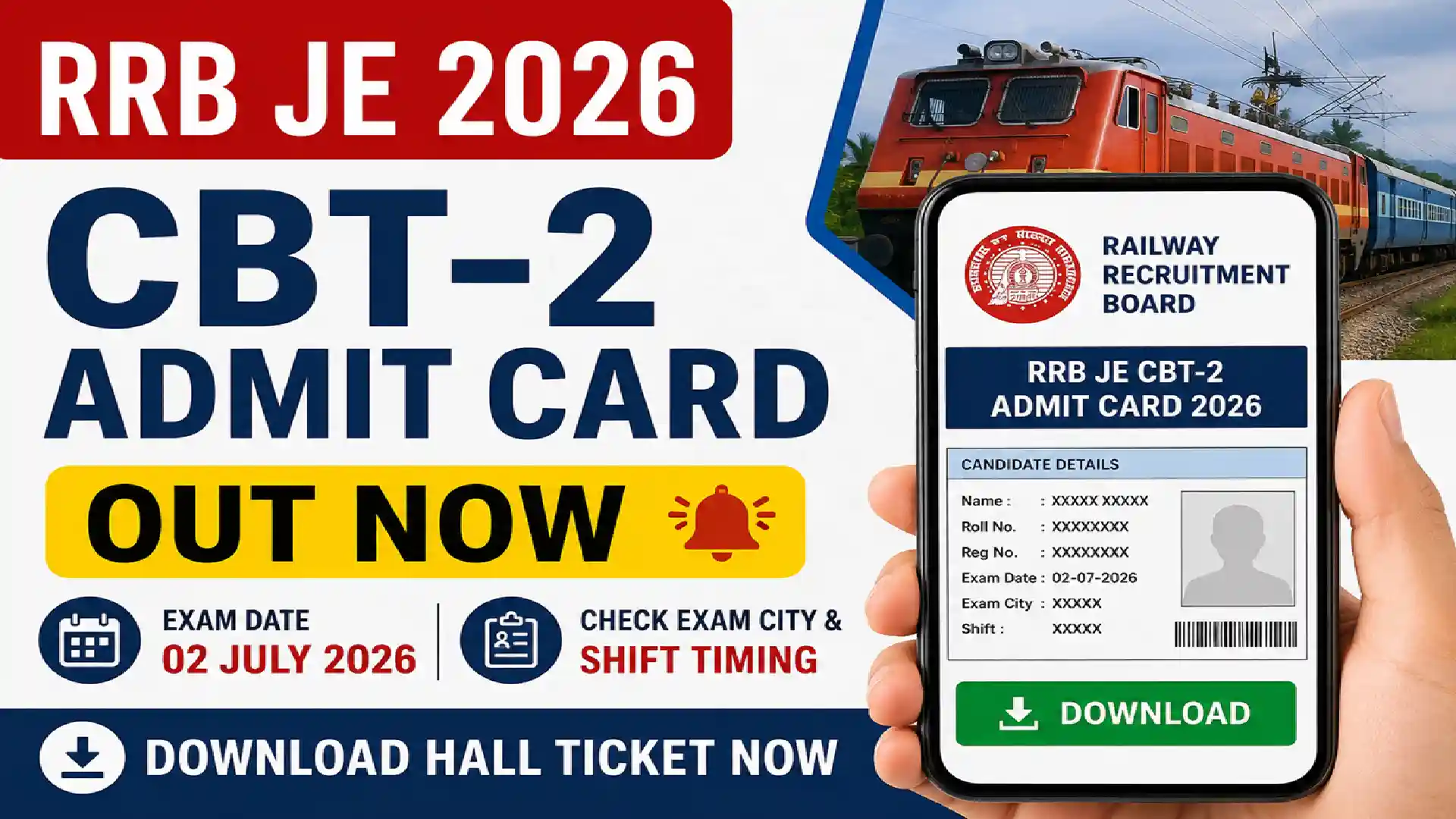 RRB JE CBT 2 Admit Card 2026