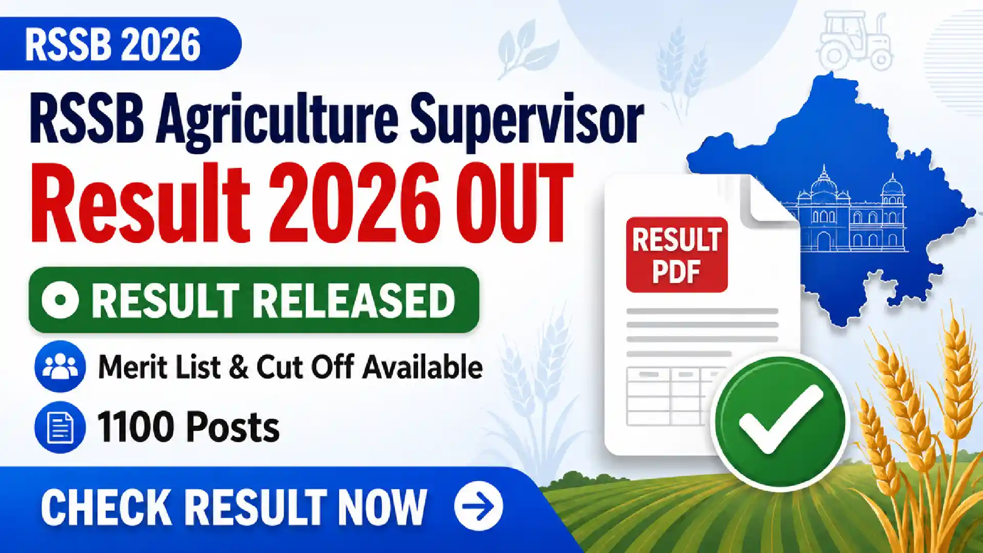 RSSB Agriculture Supervisor Result 2026
