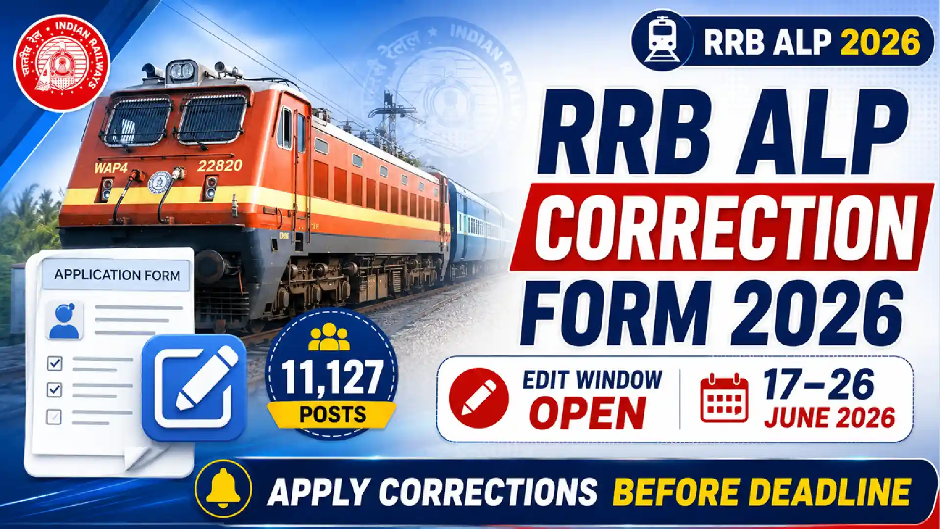 Railway RRB ALP Correction Form 2026