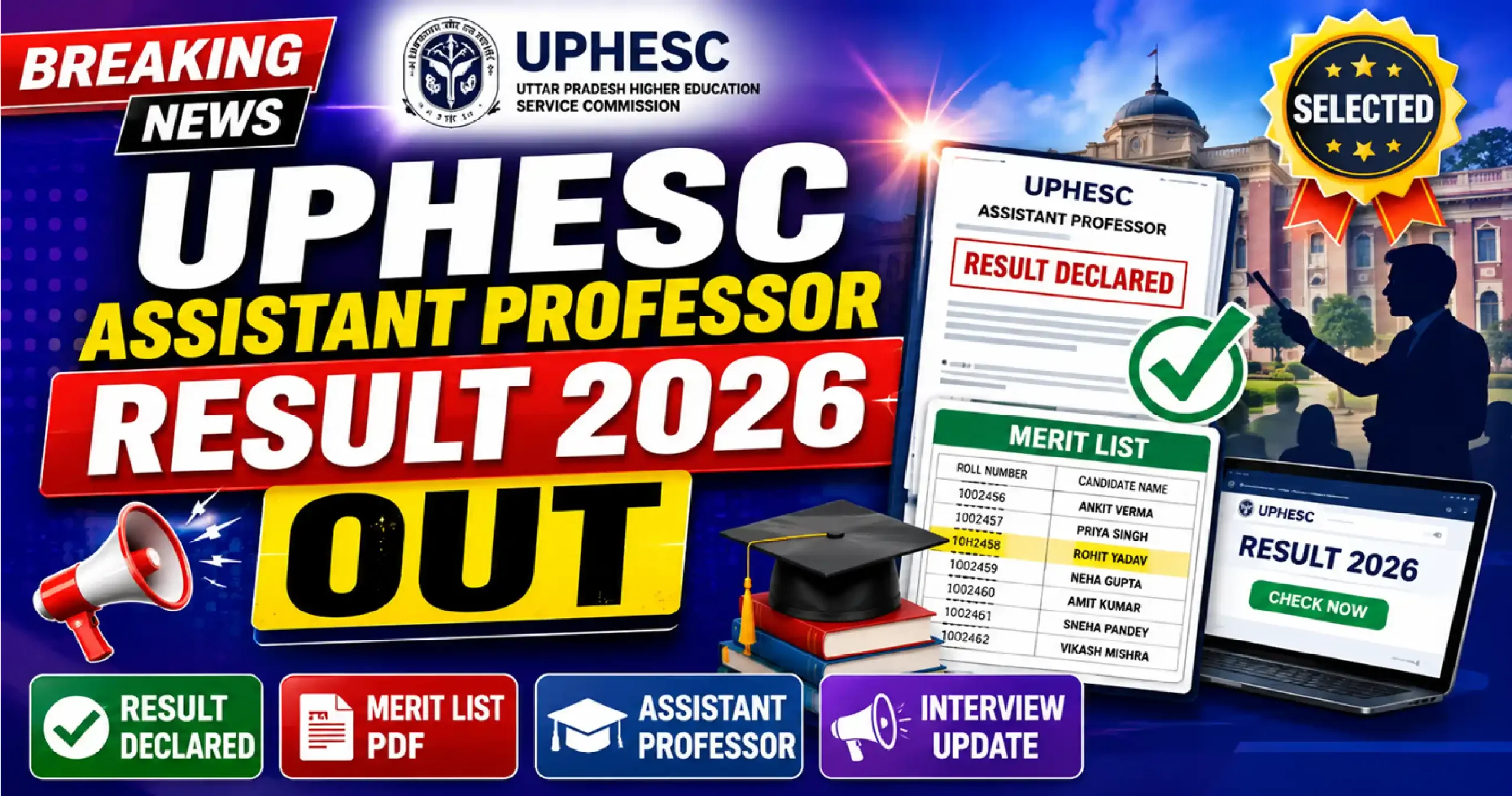 UPHESC Assistant Professor Result 2026
