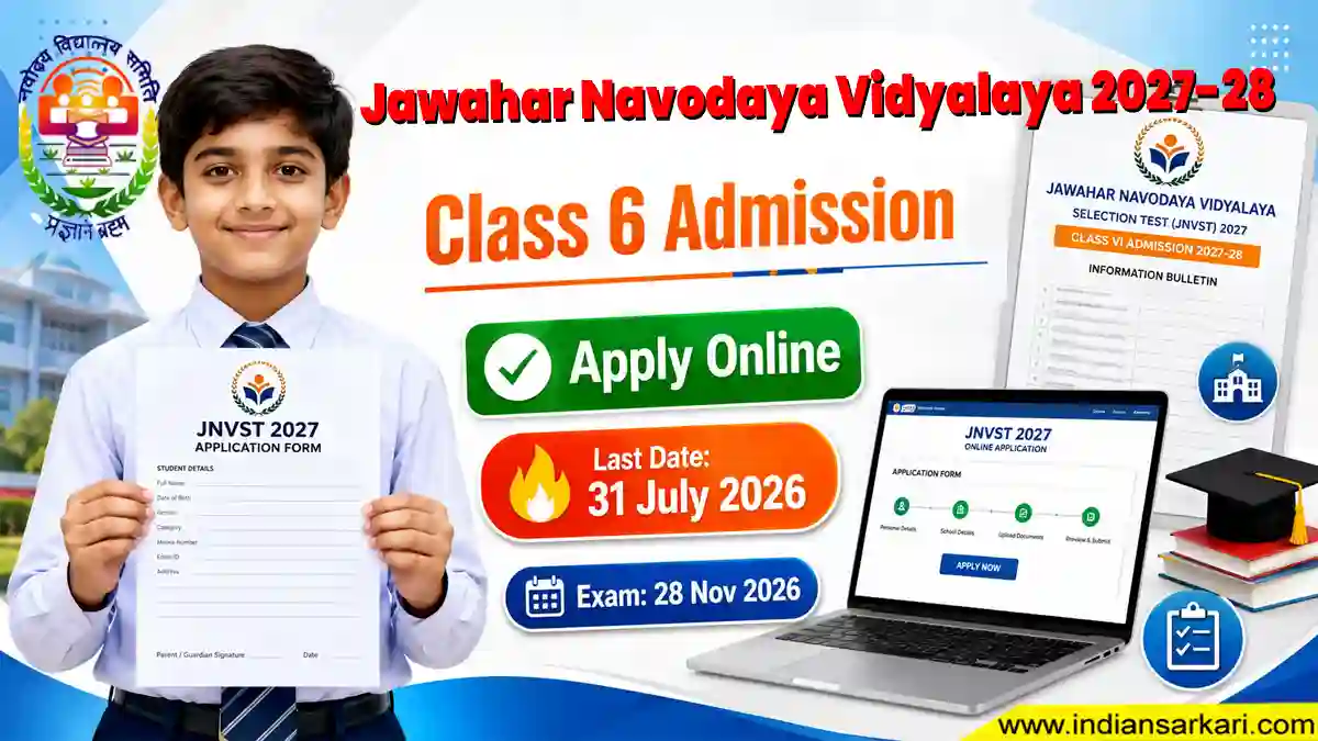 JNVST Navodaya Class 6 Admission 2027-28