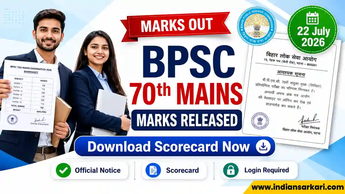 BPSC 70th Mains Marks Sheet 2026