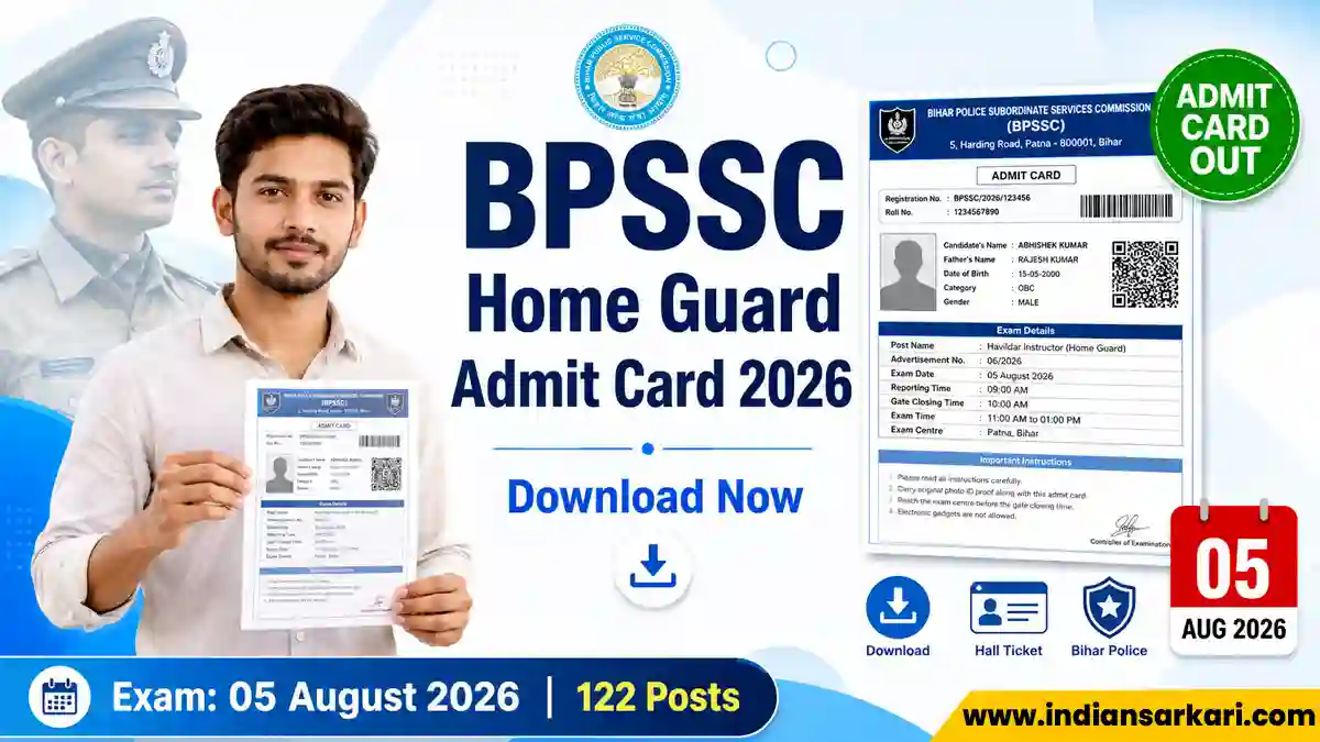 BPSSC Bihar Police Havildar Instructor Home Guard Admit Card 2026