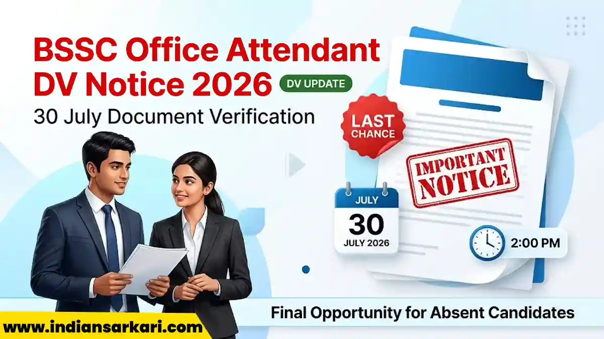 BSSC Office Attendant Document Verification 2026