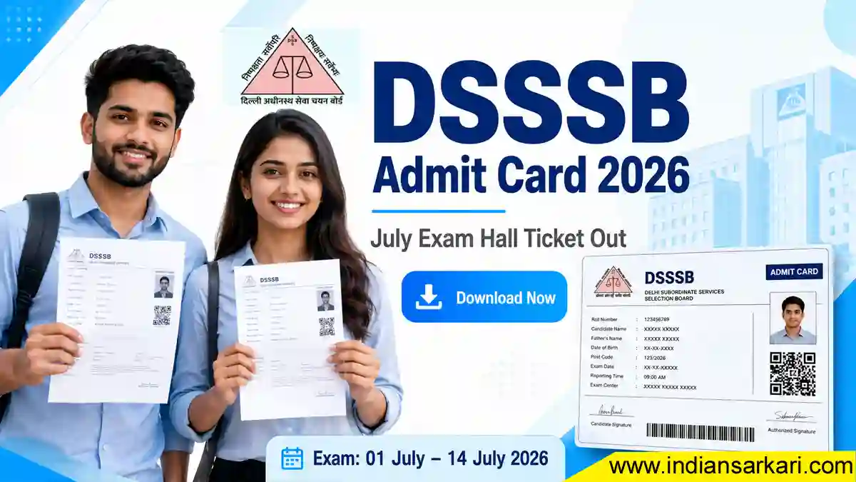 DSSSB Various Post July Admit Card 2026