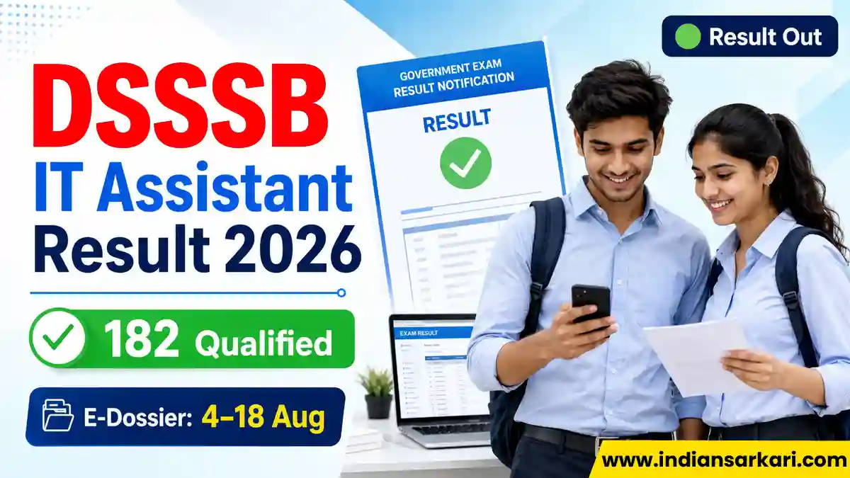 DSSSB Computer Lab/IT Assistant Result 2026