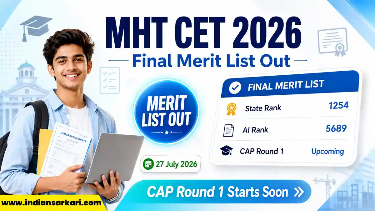 MHT CET Final Merit List 2026