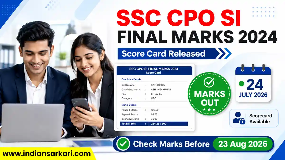 SSC CPO SI Final Marks 2024