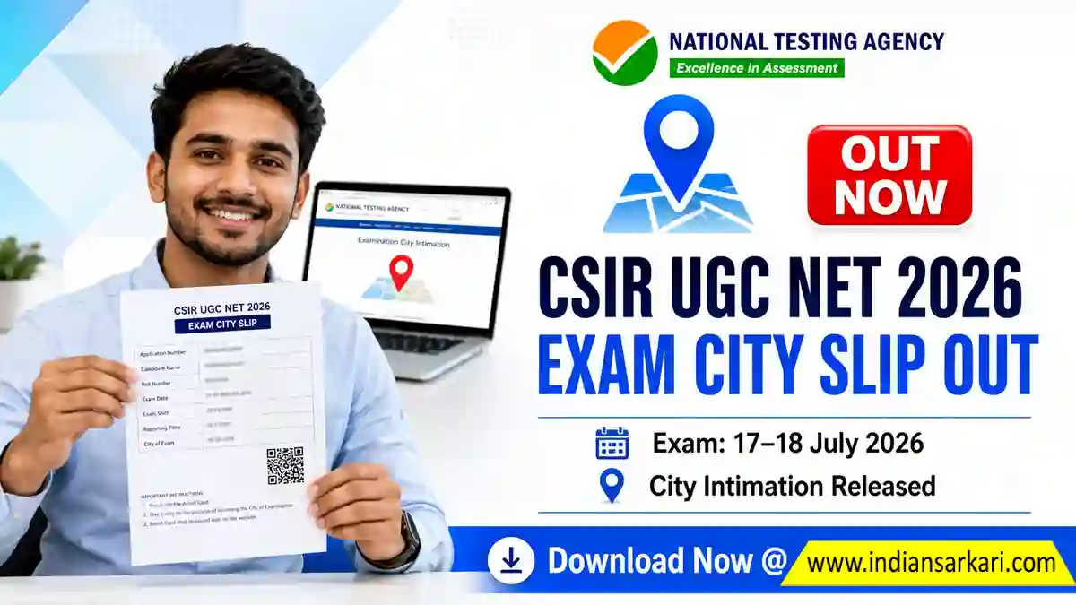CSIR UGC NET June 2026 Exam City Intimation Slip