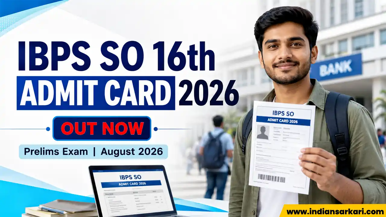 IBPS SO 16th Pre Admit Card 2026