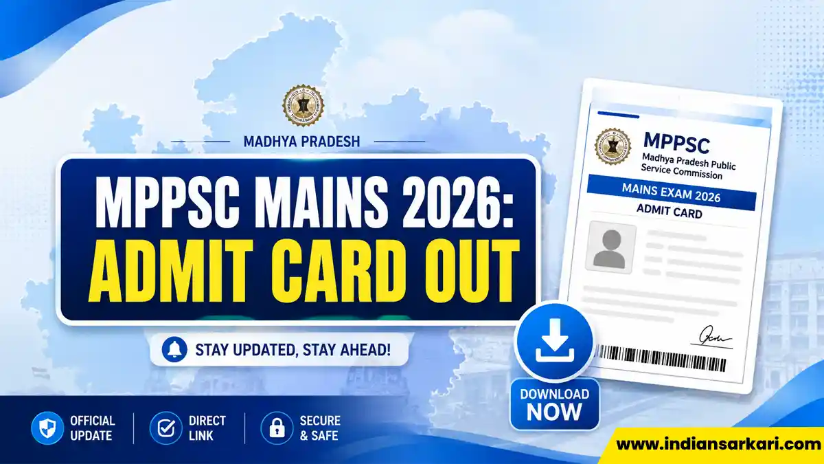 MPPSC State Service Exam SSE Mains Admit Card 2026