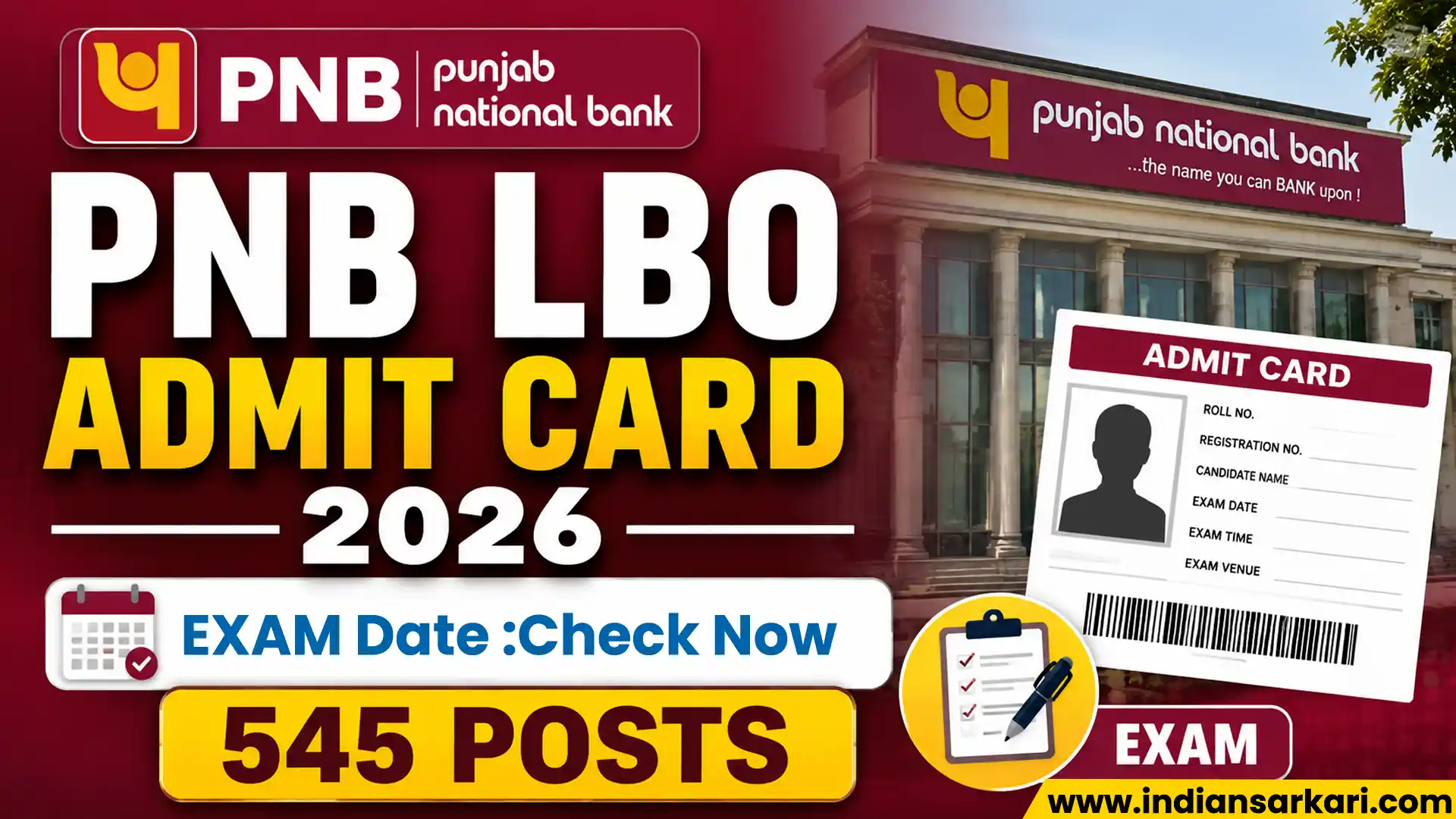 PNB Bank LBO Admit Card 2026