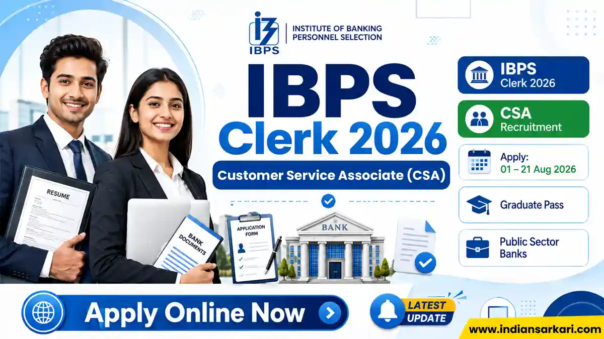 IBPS Clerk CSA Recruitment 2026