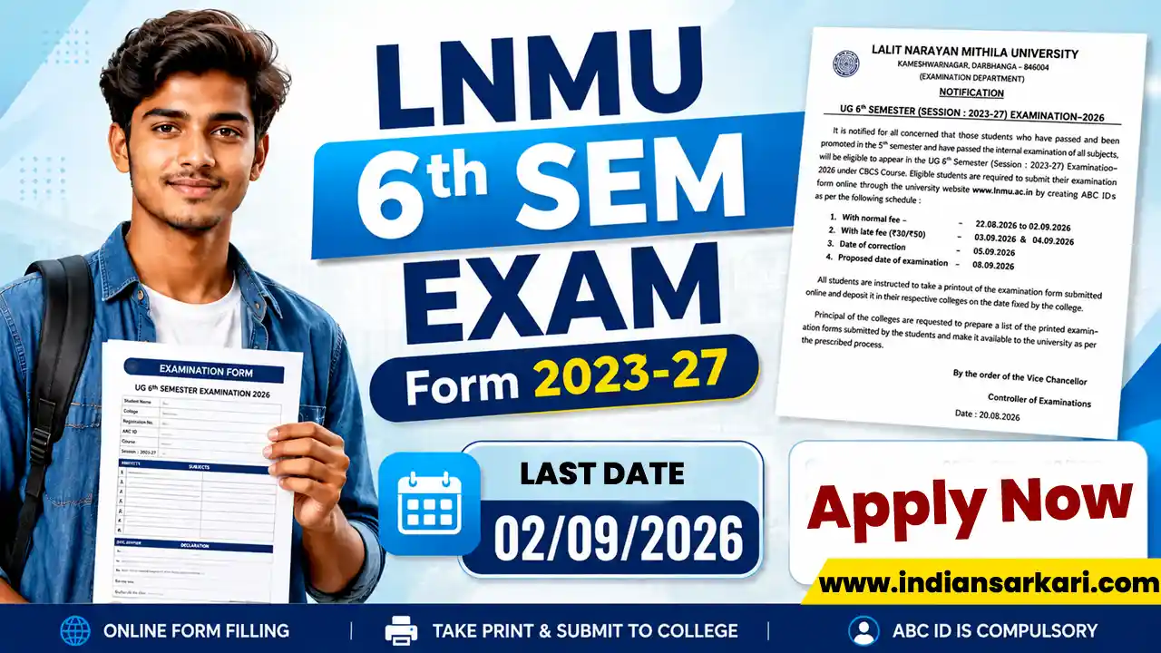 LNMU UG 6th Semester Exam Form 2026