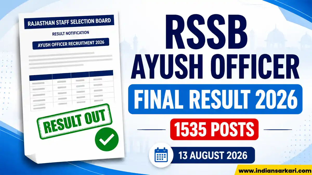 RSSB Ayush Officer Final Result 2026