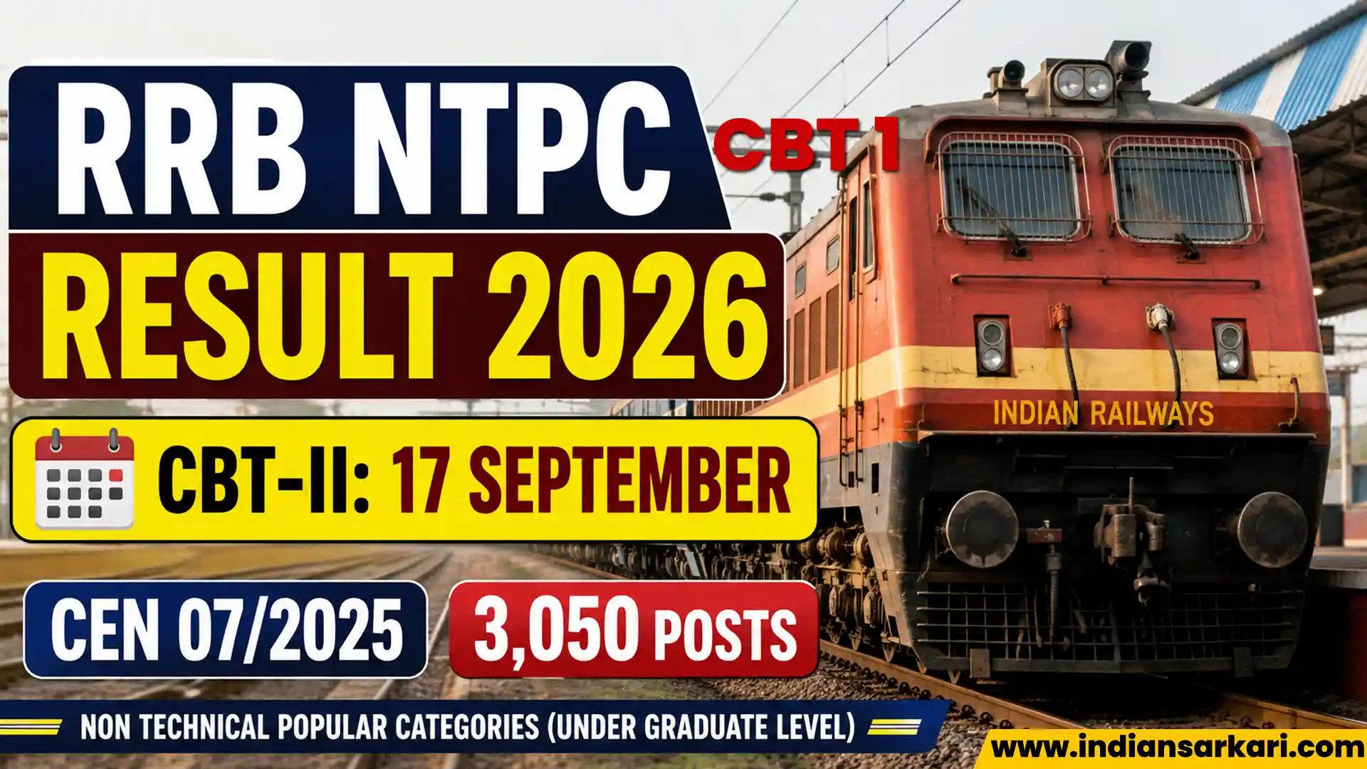 RRB NTPC UG CBT 1 Result 2026