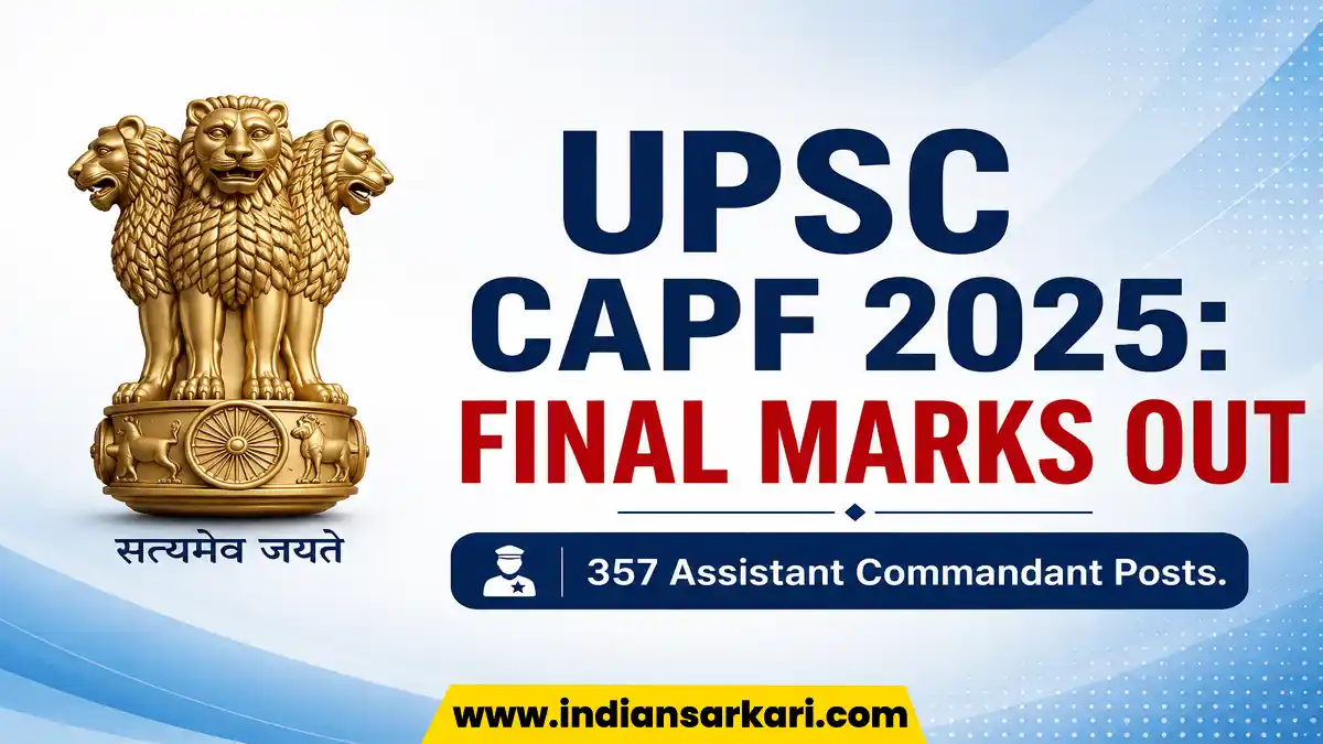 UPSC CAPF AC Final Marks 2026