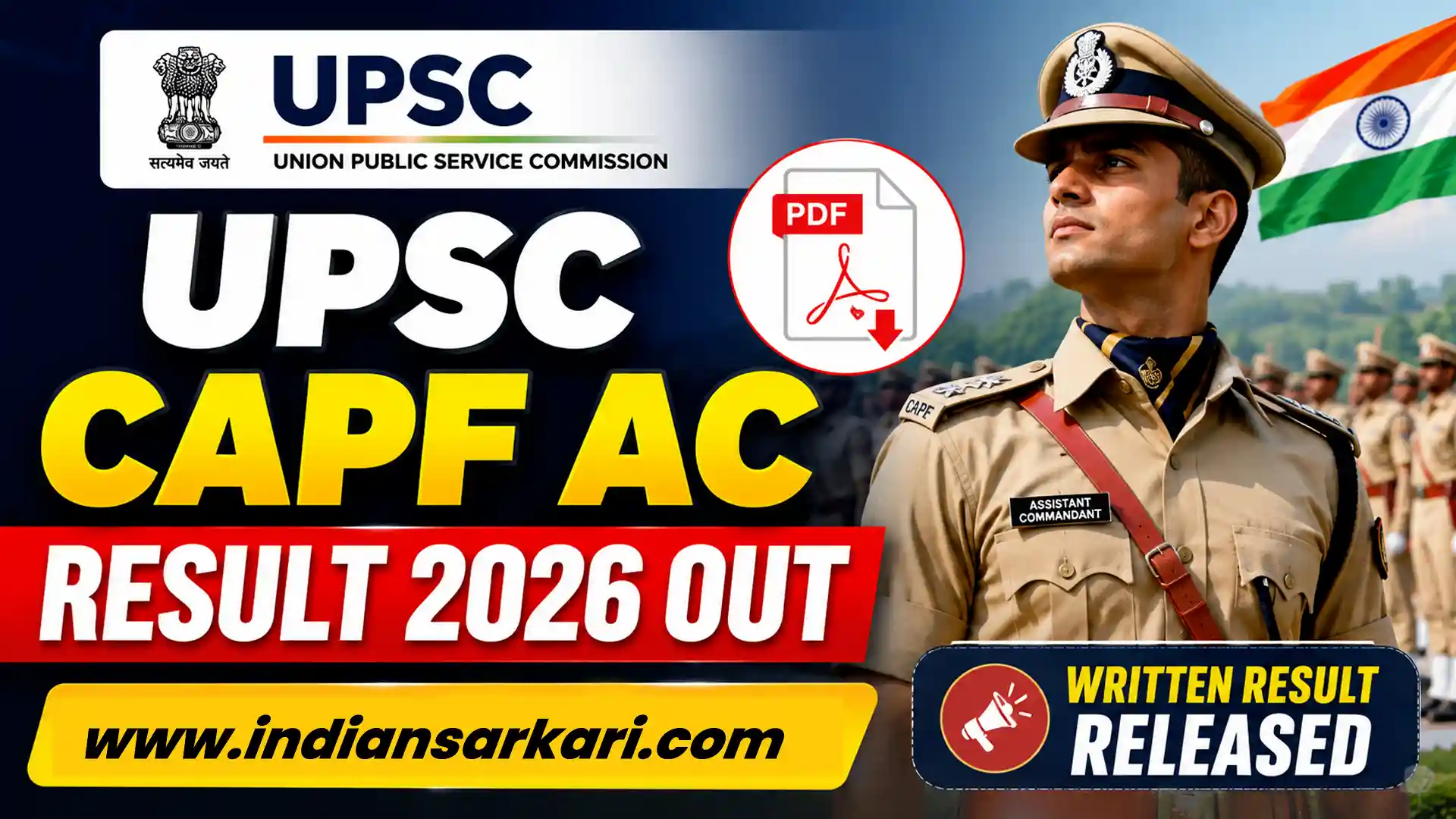 UPSC CAPF AC Result 2026