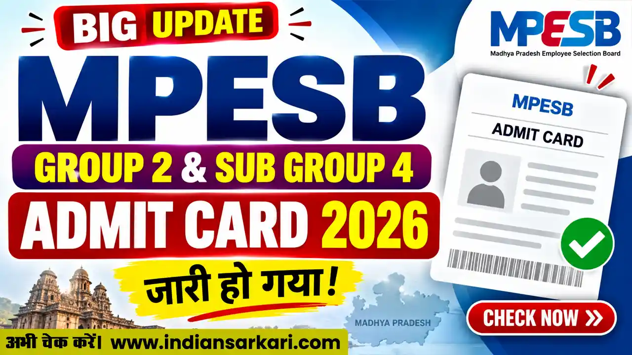 MPESB Group 2 Sub Group 4 Admit Card 2026
