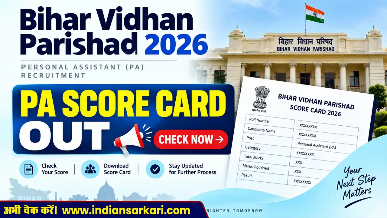 Bihar Vidhan Parishad PA Score Card 2026