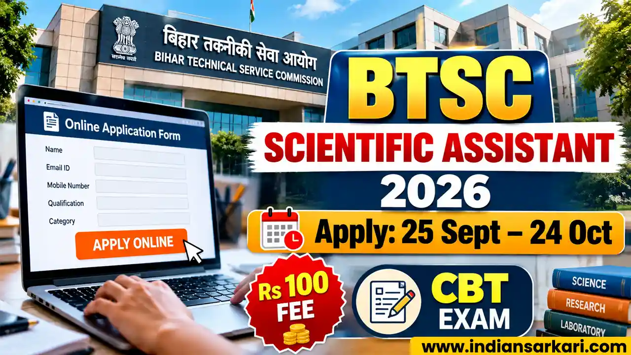 BTSC Scientific Assistant Recruitment 2026