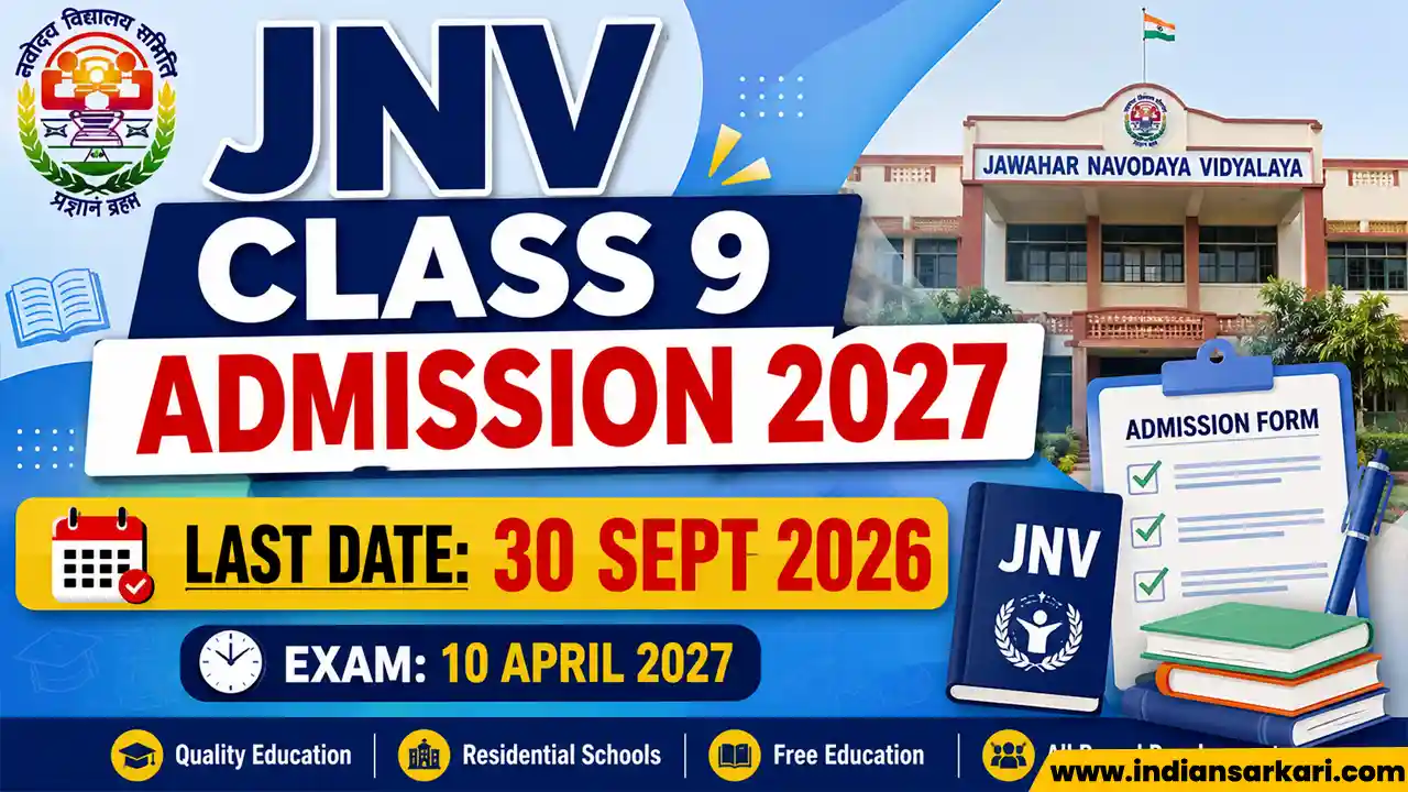 JNV Class 9 Admission 2027
