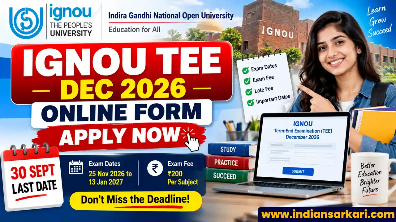 IGNOU TEE December Exam Form 2026