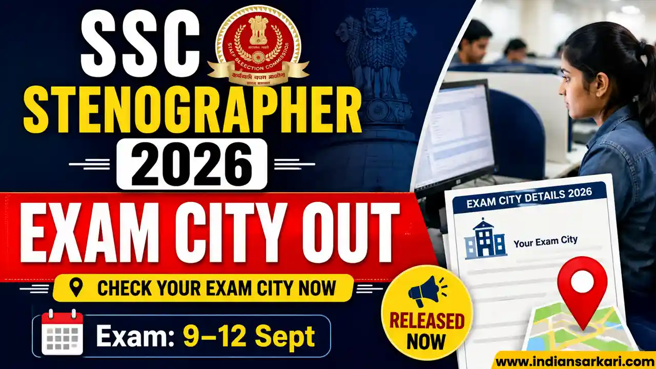 SSC Stenographer Exam City Slip 2026