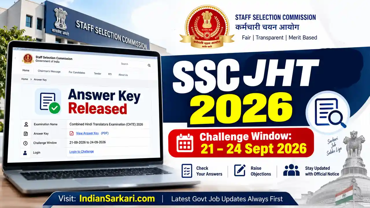 SSC JHT Answer Key 2026