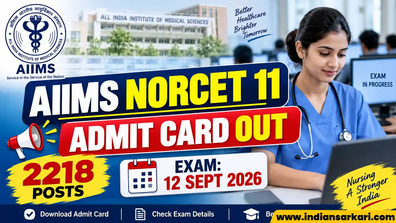 AIIMS NORCET 11 Admit Card 2026