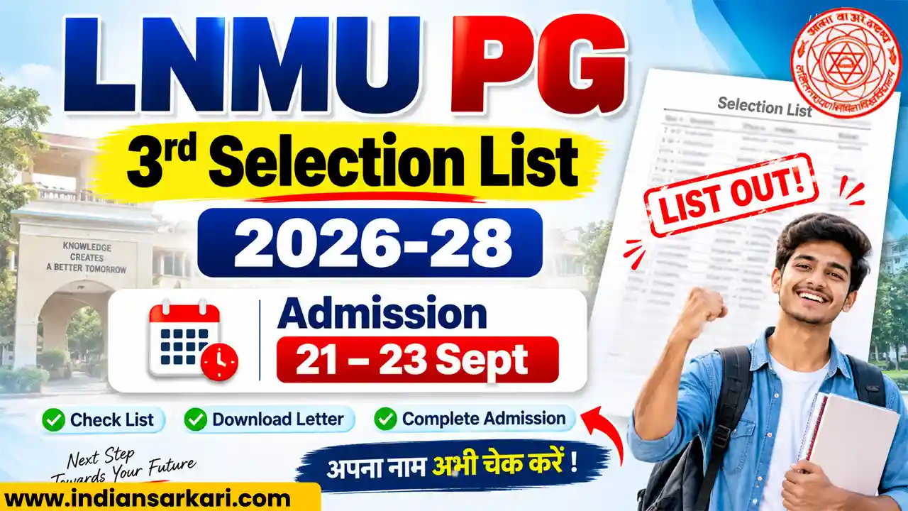 LNMU PG 3rd Merit List 2026-28