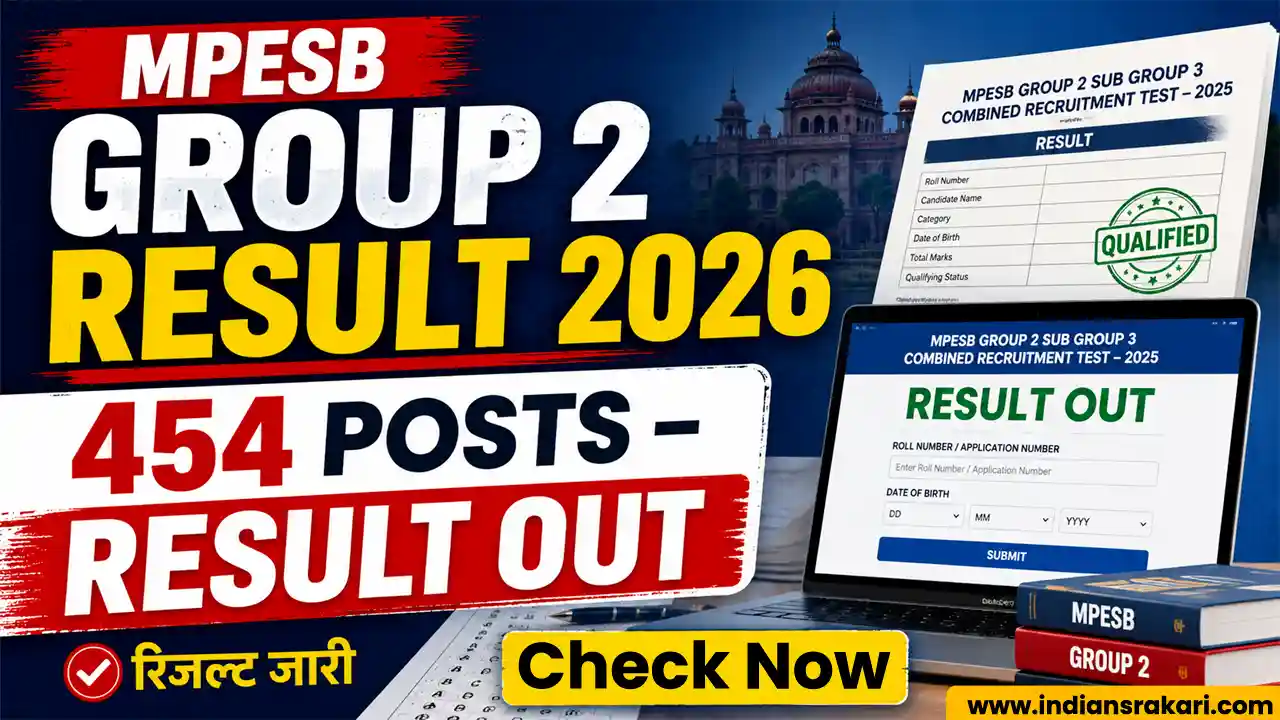 MPESB Group 2 Sub Group 3 Result 2026