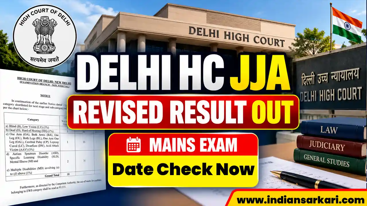 Delhi High Court JJA Pre Revised Result 2026