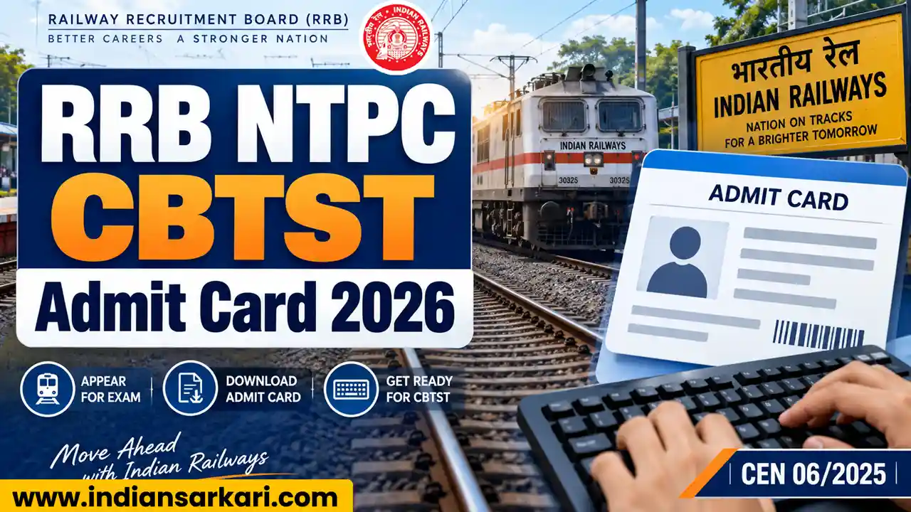RRB NTPC Graduate CBTST Admit Card 2026