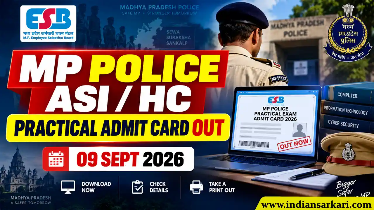 MP Police ASI & Head Constable Computer Practical Exam Admit Card 2026