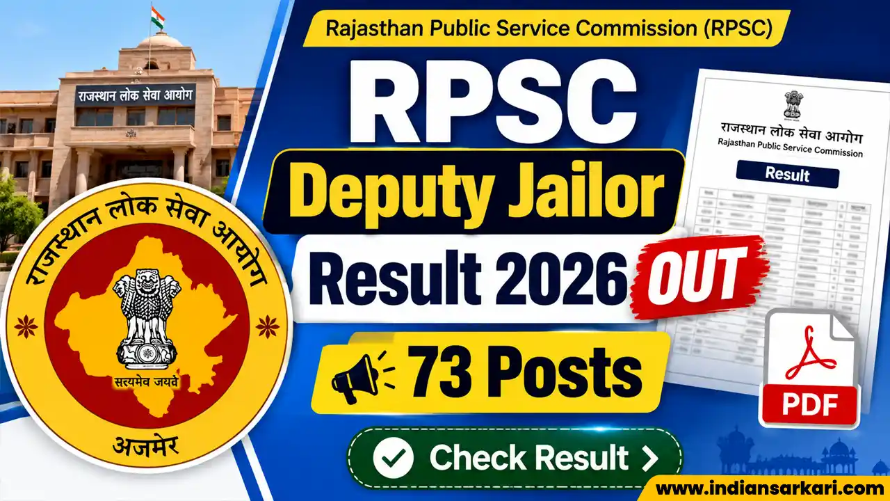 RPSC Deputy Jailor Result 2026