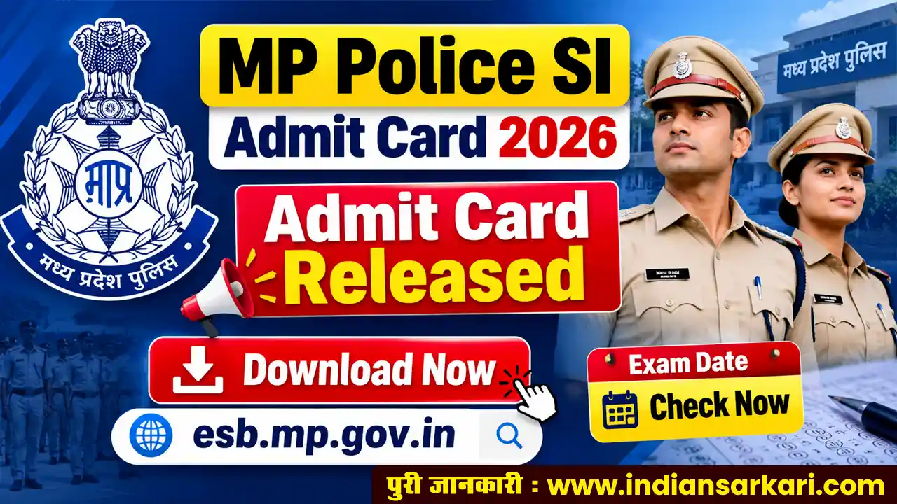 MP Police SI Prelims Admit Card 2026