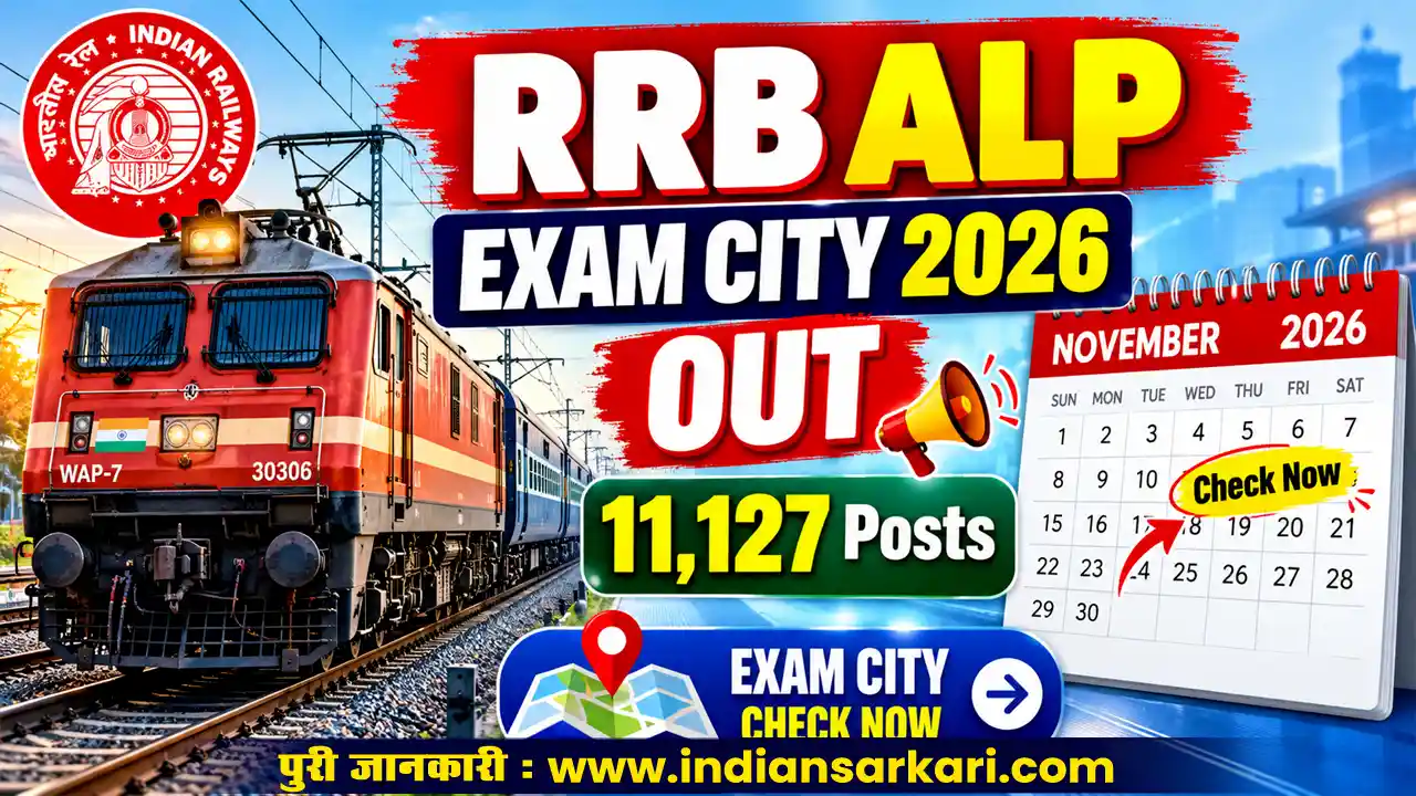RRB ALP Exam City Intimation Slip 2026