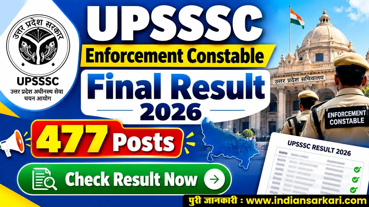 UPSSSC Enforcement Constable Final Result 2026