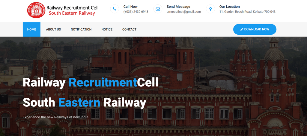 RRC SER Sports Quota Recruitment 2026 official website
